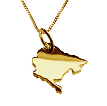 50cm Halskette + Montenegro Anhänger in 585 Gelbgold