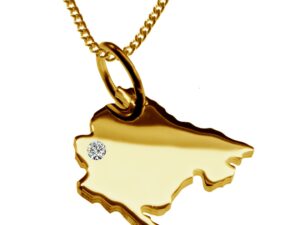 50cm Kette + Montenegro mit Brillant am Wunschort 585 Gold