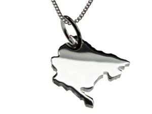 50cm Halskette + Montenegro Anhänger in massiv 925 Silber