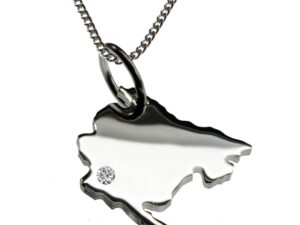 50cm Kette + Montenegro mit Brillant am Wunschort  in 925 Silber