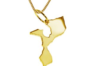 50cm Halskette + Mozambik Anhänger in 585 Gelbgold