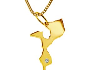 50cm Kette + Mozambik mit Brillant am Wunschort 585 Gold