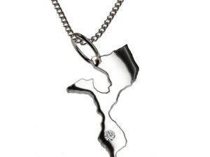 50cm Kette + Mozambik mit Brillant am Wunschort  in 925 Silber