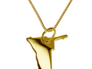 50cm Halskette + Namibia Anhänger in 585 Gelbgold