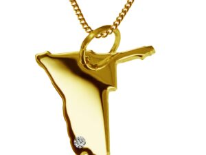50cm Kette + Namibia mit Brillant am Wunschort 585 Gold