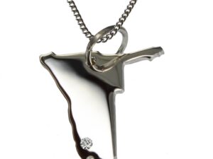 50cm Kette + Namibia mit Brillant am Wunschort  in 925 Silber