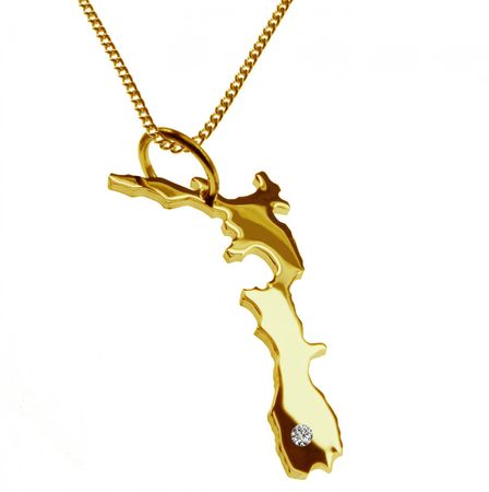 50cm Kette + Neuseeland mit Brillant am Wunschort 585 Gold