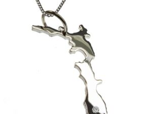 50cm Kette + Neuseeland mit Brillant am Wunschort  in 925 Silber
