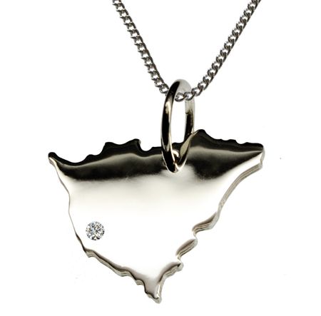 50cm Kette + Nicaragua mit Brillant am Wunschort in 925 Silber