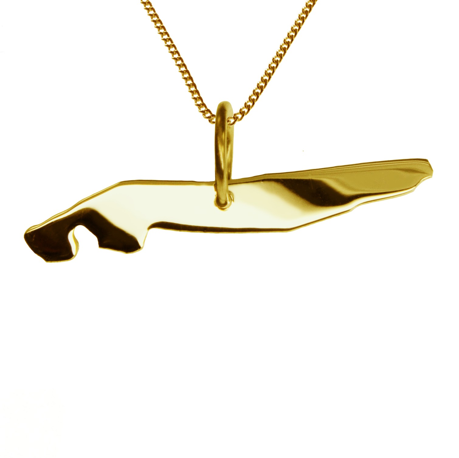 50cm Halskette + Norderney Anhänger in 585 Gelbgold