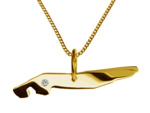 50cm Kette + Norderney mit Brillant am Wunschort 585 Gold