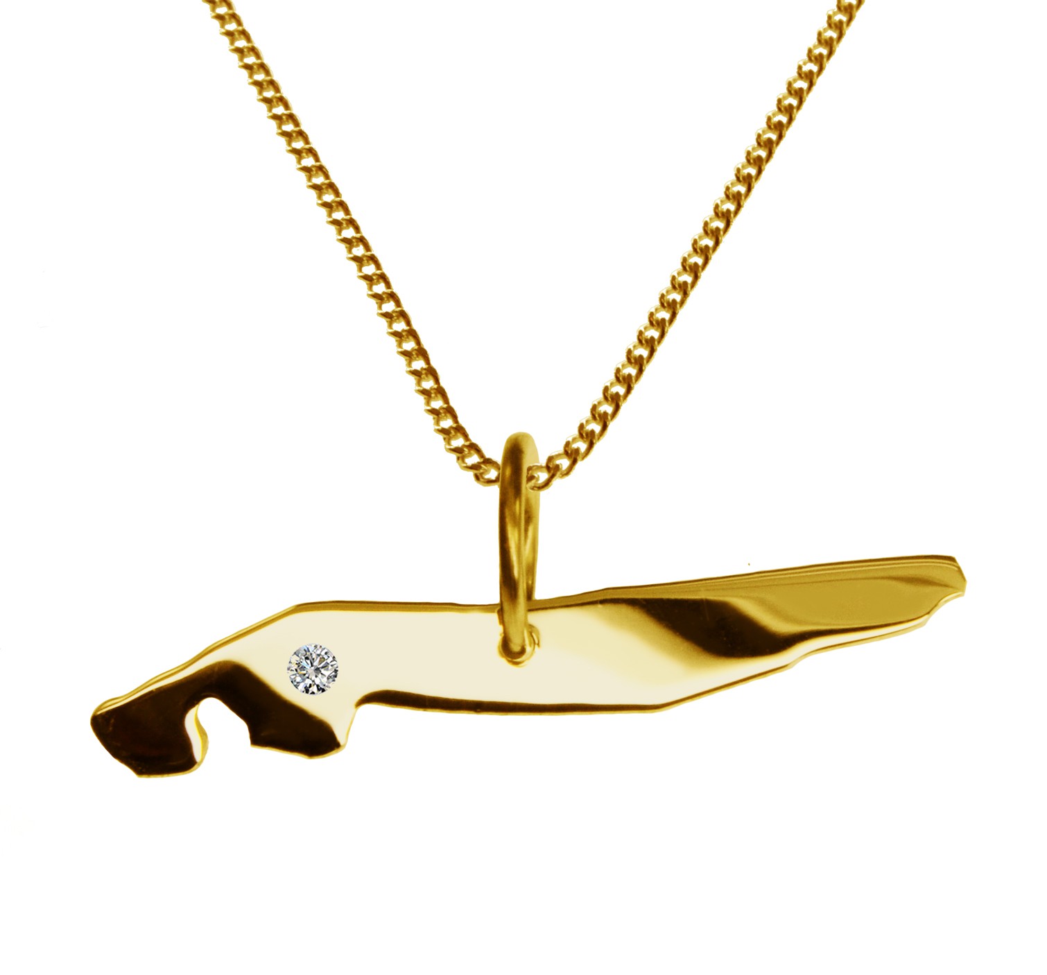 50cm Kette + Norderney mit Brillant am Wunschort 585 Gold