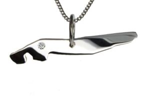 50cm Kette + Norderney mit Brillant am Wunschort  in 925 Silber