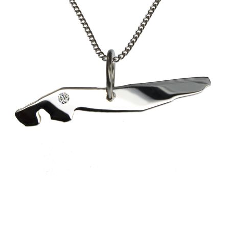 50cm Kette + Norderney mit Brillant am Wunschort in 925 Silber