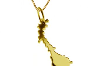 50cm Halskette + Norwegen Anhänger in 585 Gelbgold