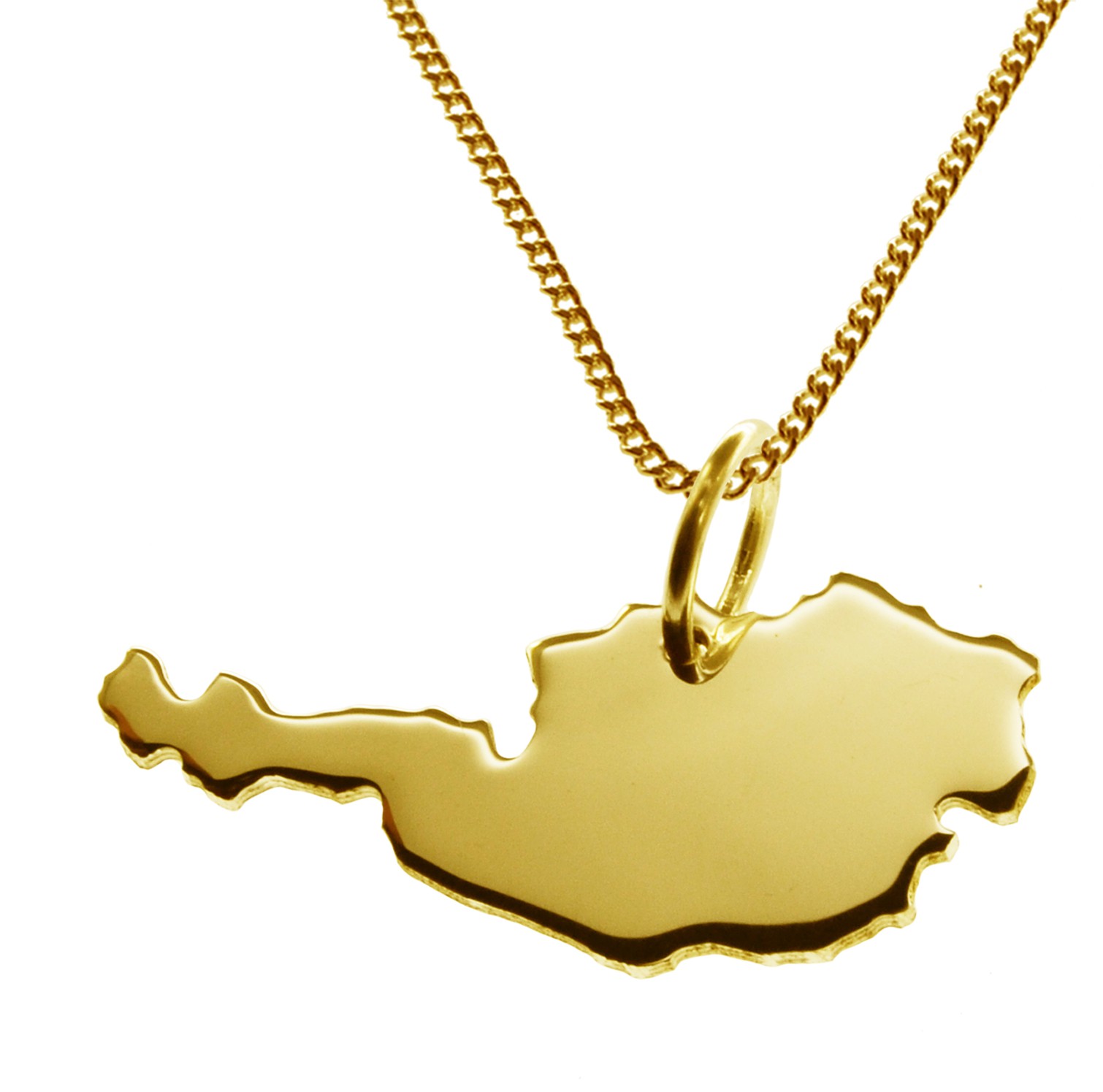 50cm Halskette + Österreich Anhänger in 585 Gelbgold