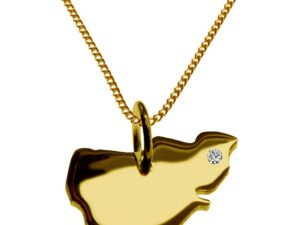 50cm Kette + Pellworm mit Brillant am Wunschort 585 Gold