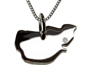 50cm Kette + Pellworm mit Brillant am Wunschort  in 925 Silber