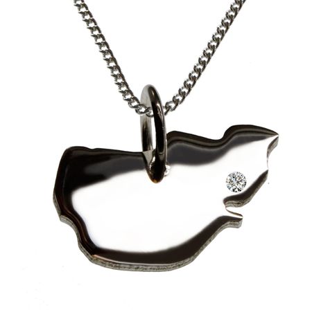 50cm Kette + Pellworm mit Brillant am Wunschort in 925 Silber