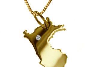 50cm Kette + Peru mit Brillant am Wunschort 585 Gold