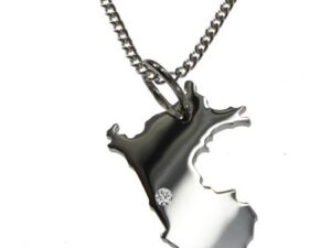 50cm Kette + Peru mit Brillant am Wunschort  in 925 Silber