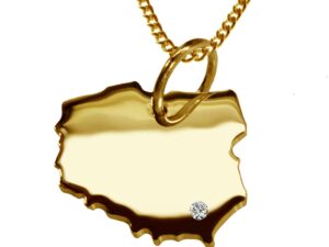 50cm Kette + Polen mit Brillant am Wunschort 585 Gold