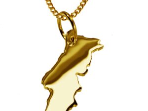 50cm Halskette + Portugal Anhänger in 585 Gelbgold