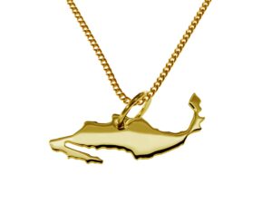 50cm Halskette + Mexiko Anhänger in 585 Gelbgold