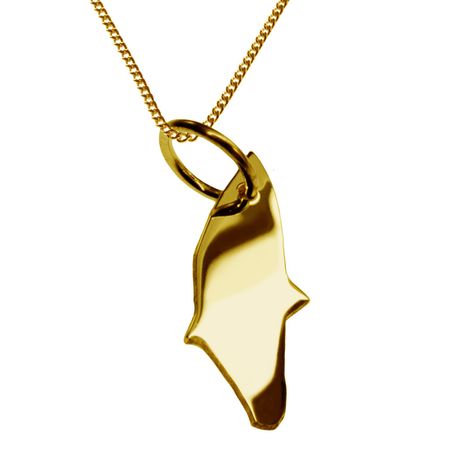 50cm Halskette + Rhodos Anhänger in 585 Gelbgold