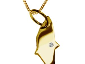 50cm Kette + Rhodos mit Brillant am Wunschort 585 Gold