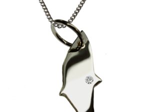 50cm Kette + Rhodos mit Brillant am Wunschort  in 925 Silber