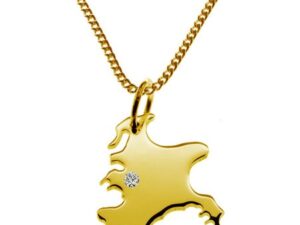 50cm Kette + Rügen mit Brillant am Wunschort 585 Gold