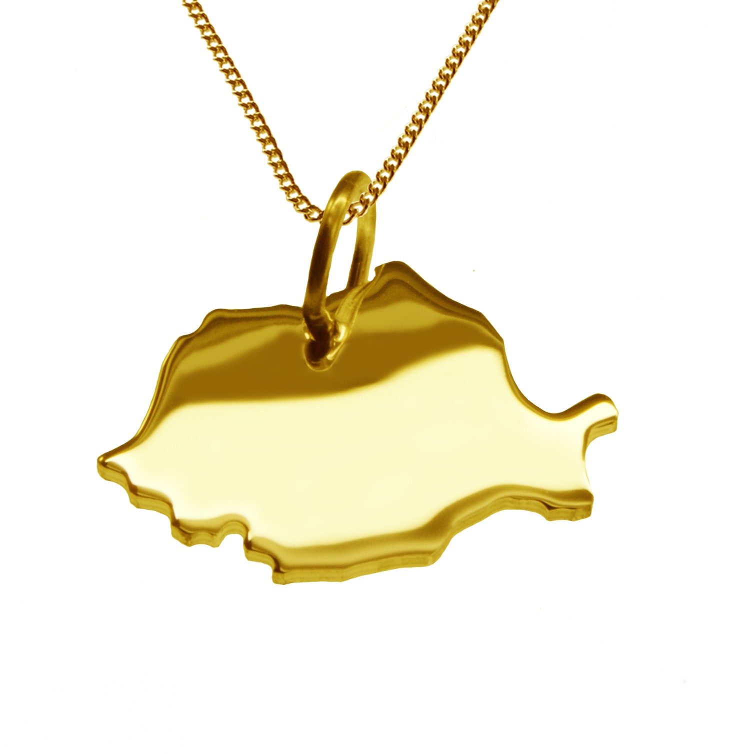 50cm Halskette + Rumänien Anhänger in 585 Gelbgold – Bild 3