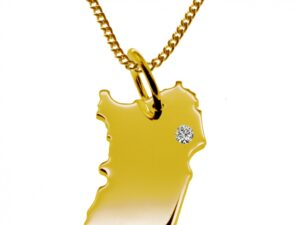 50cm Kette + Sardinien mit Brillant am Wunschort 585 Gold