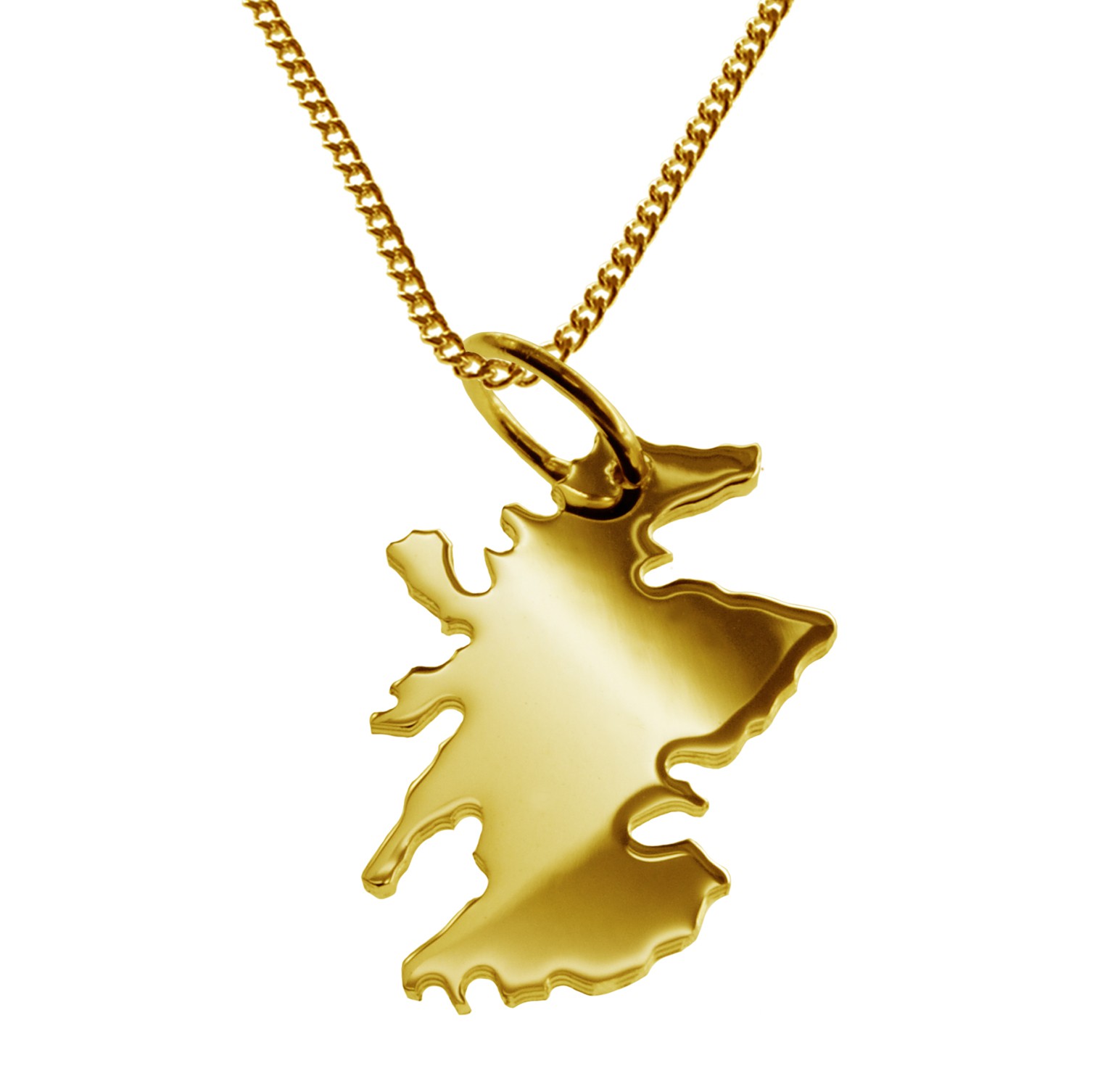 50cm Halskette + Schottland Anhänger in 585 Gelbgold – Bild 3