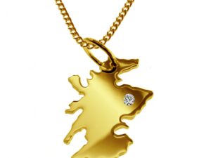 50cm Kette + Schottland mit Brillant am Wunschort 585 Gold