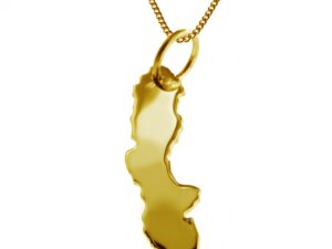 50cm Halskette + Schweden Anhänger in 585 Gelbgold