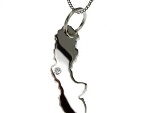 50cm Kette + Schweden mit Brillant am Wunschort  in 925 Silber