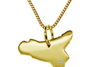50cm Kette + Sizilien mit Brillant am Wunschort 585 Gold