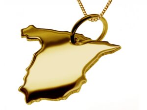 50cm Halskette + Spanien Anhänger in 585 Gelbgold