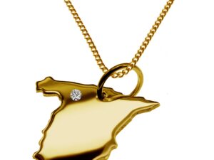 50cm Kette + Spanien mit Brillant am Wunschort 585 Gold