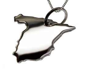 50cm Halskette + Spanien Anhänger in massiv 925 Silber