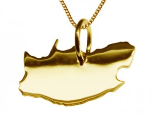 50cm Halskette + Südafrika Anhänger in 585 Gelbgold