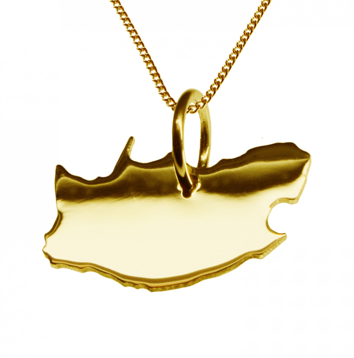 50cm Halskette + Südafrika Anhänger in 585 Gelbgold