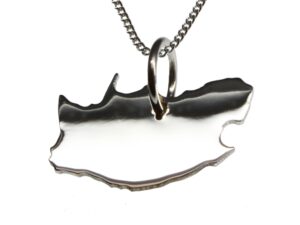 50cm Halskette + Südafrika Anhänger in massiv 925 Silber