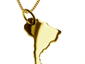 50cm Halskette + Südamerika Anhänger in 585 Gelbgold