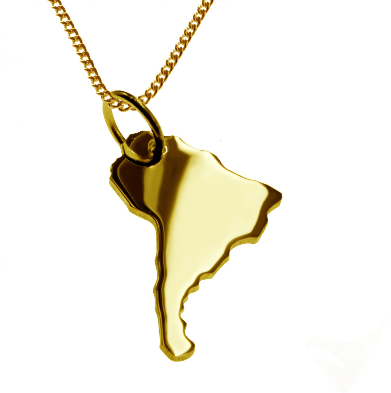 50cm Halskette + Südamerika Anhänger in 585 Gelbgold