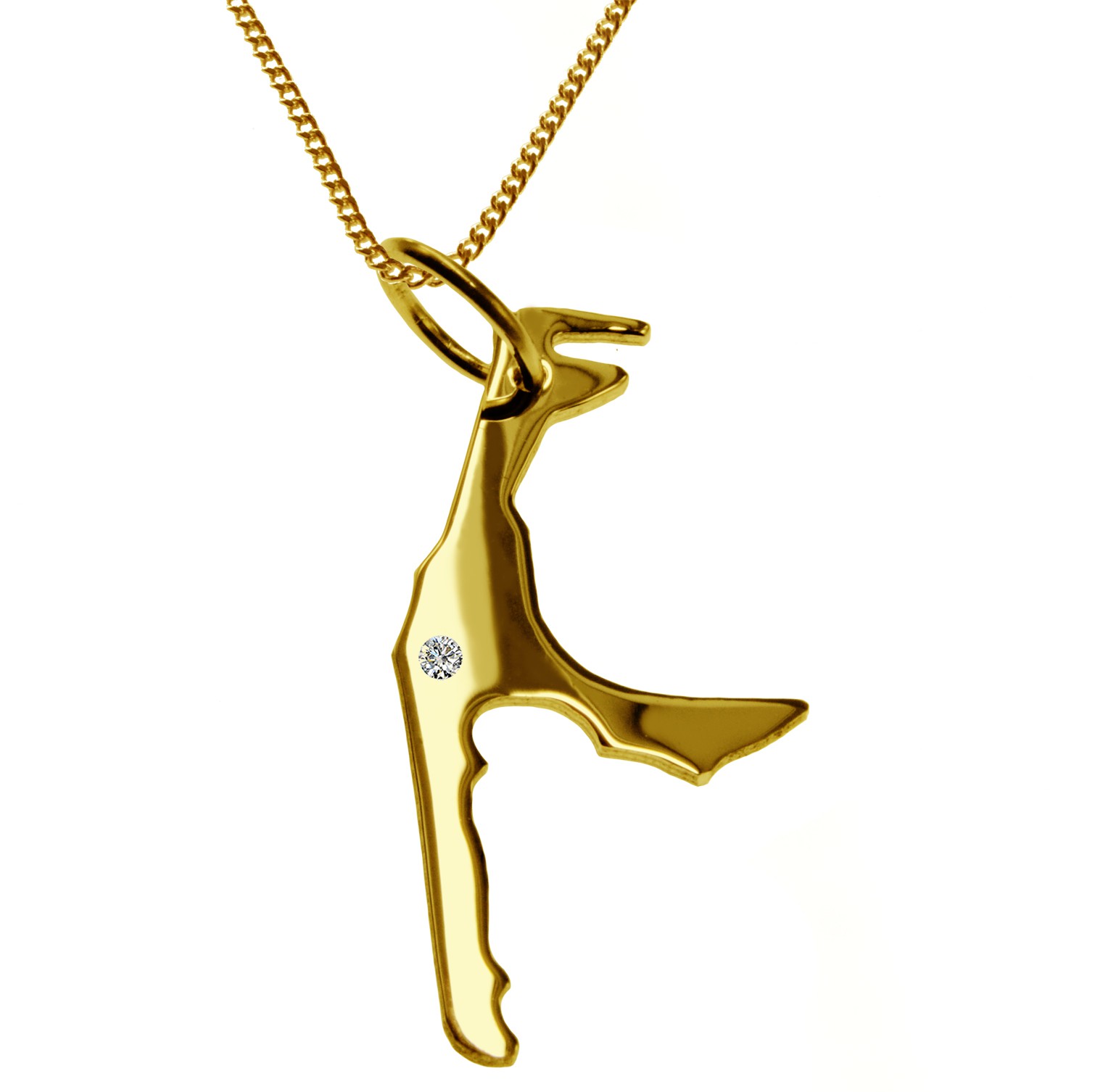 50cm Kette + Sylt mit Brillant am Wunschort 585 Gold