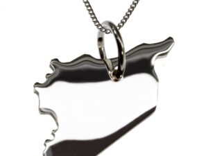 50cm Halskette + Syrien Anhänger in massiv 925 Silber