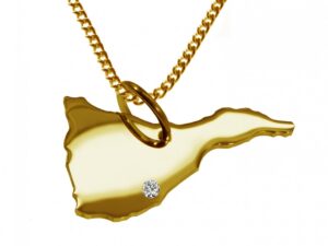 50cm Kette + Teneriffa mit Brillant am Wunschort 585 Gold